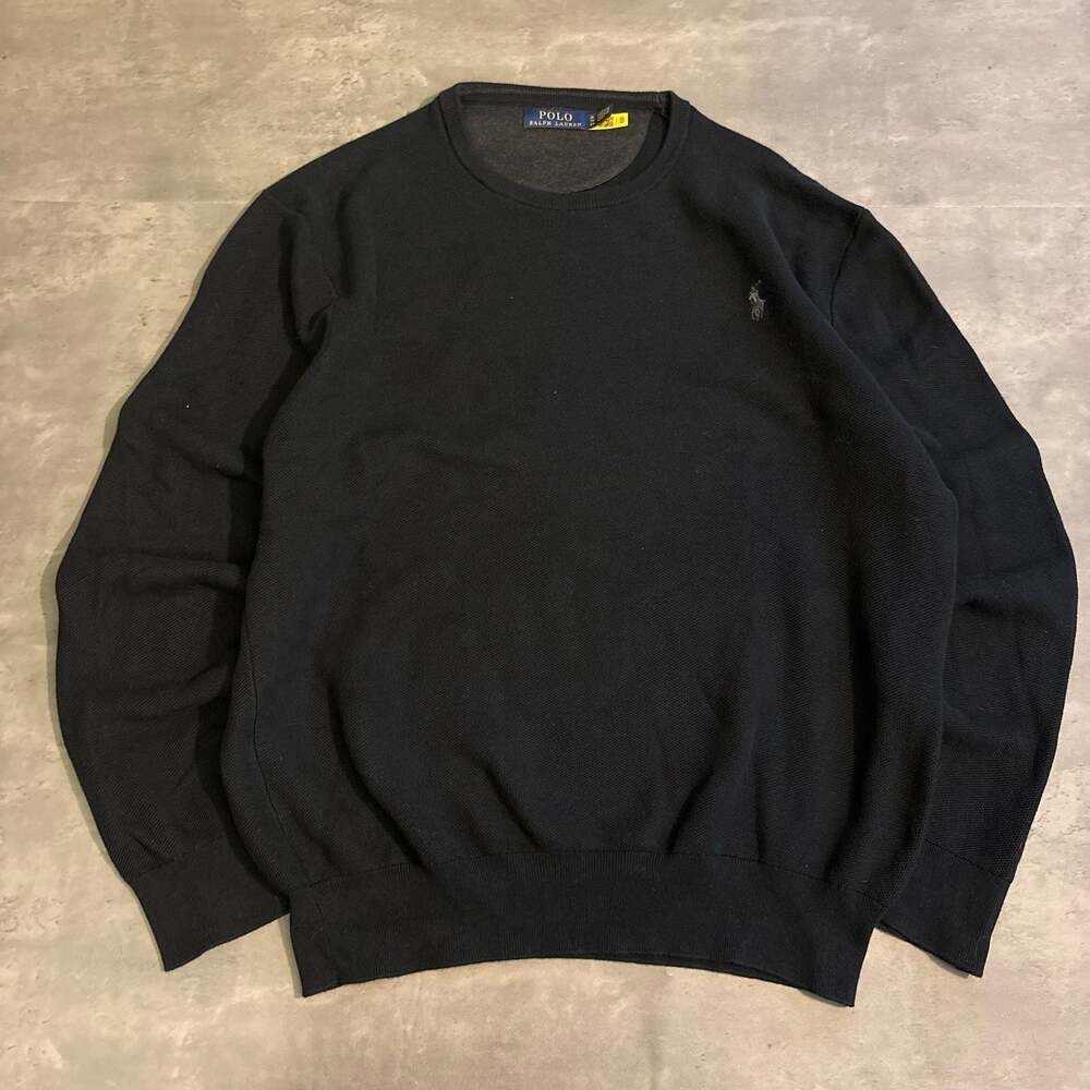 Polo Ralph Lauren Men's XL Black Textured Knit Crewneck Sweater